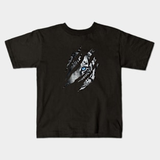 Cat Eye of the Fearless Tiger Silhouette Kids T-Shirt